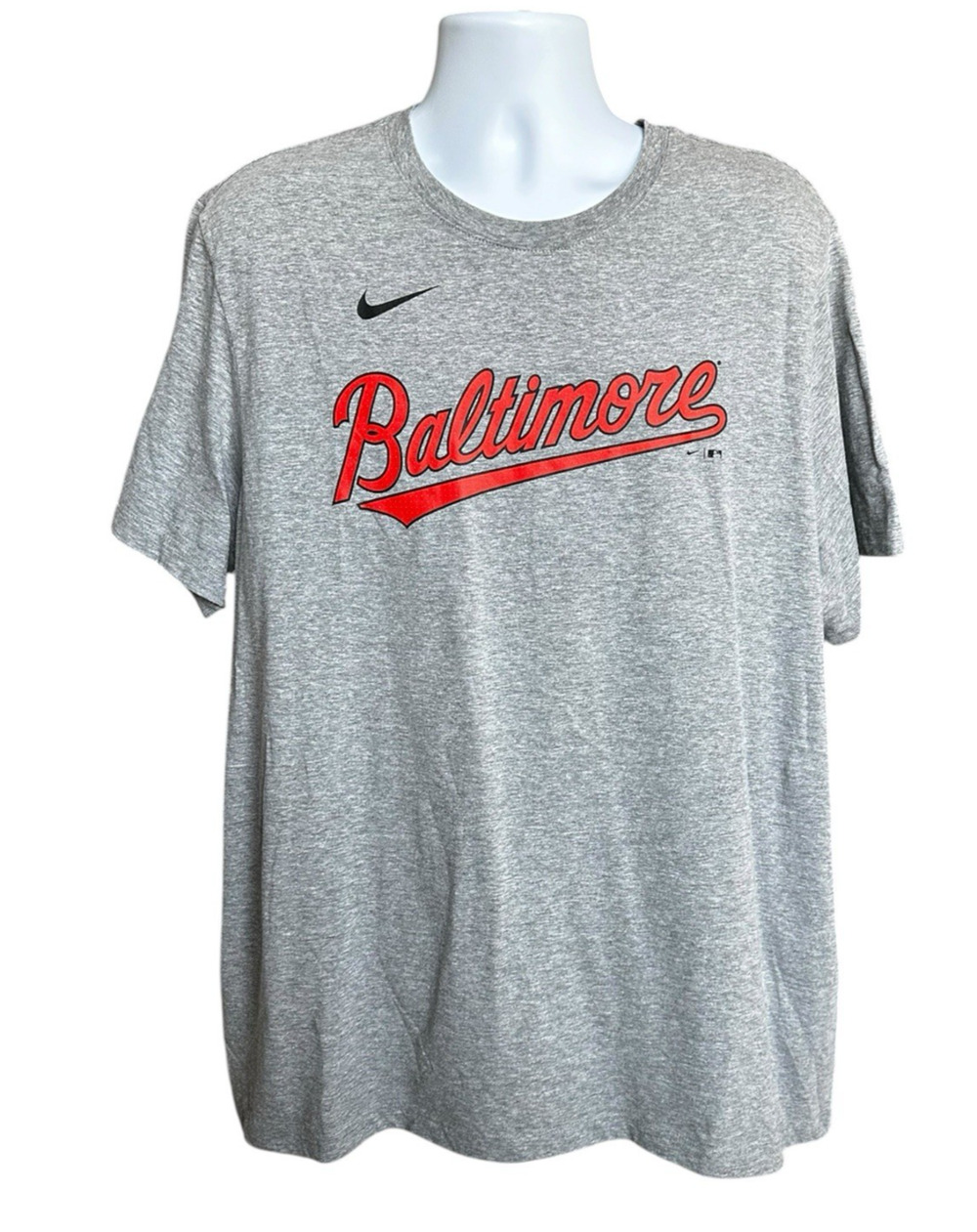 Nike Tee Gray Baltimore Script Orioles Adley Rutchsman 35 SS T-shirt XXL